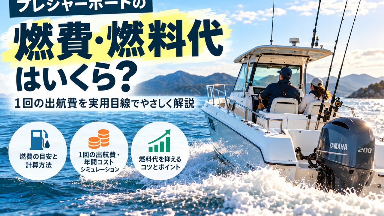 プレジャーボートの燃費・燃料代と1回の出航費を解説するアイキャッチ